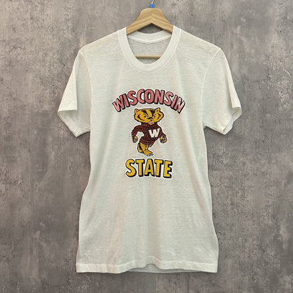 70s vintage 古着　ヴィンテージ　WISCONSIN バッキーくん　シングルステッチ　Tシャツ　カレッジ　キャラクター