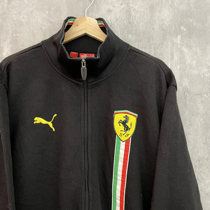 00s vintage 古着　ビンテージ　プーマ　PUMA ニット　Ferrari ジップアップ　企業　スポーツカー　フロントロゴ　フェラーリ