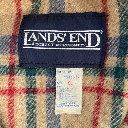 80s vintage 古着　ビンテージ　ランズエンド　LANDS'END USA製　マウンテンジャケット　裏地チェック　ダブルジップ　ウール