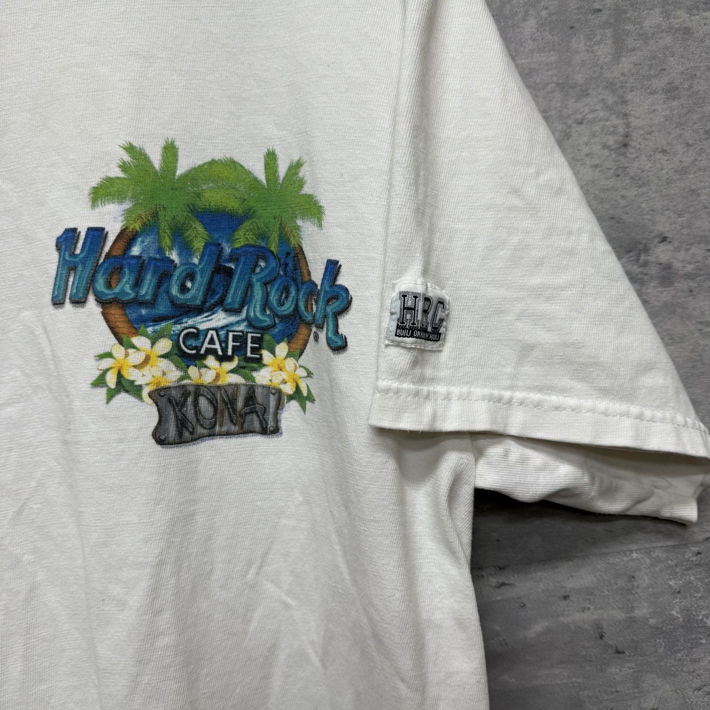 90s vintage 古着　ビンテージ　ハードロック　HardRock 胸元　バックプリント　アメカジ　ホワイト