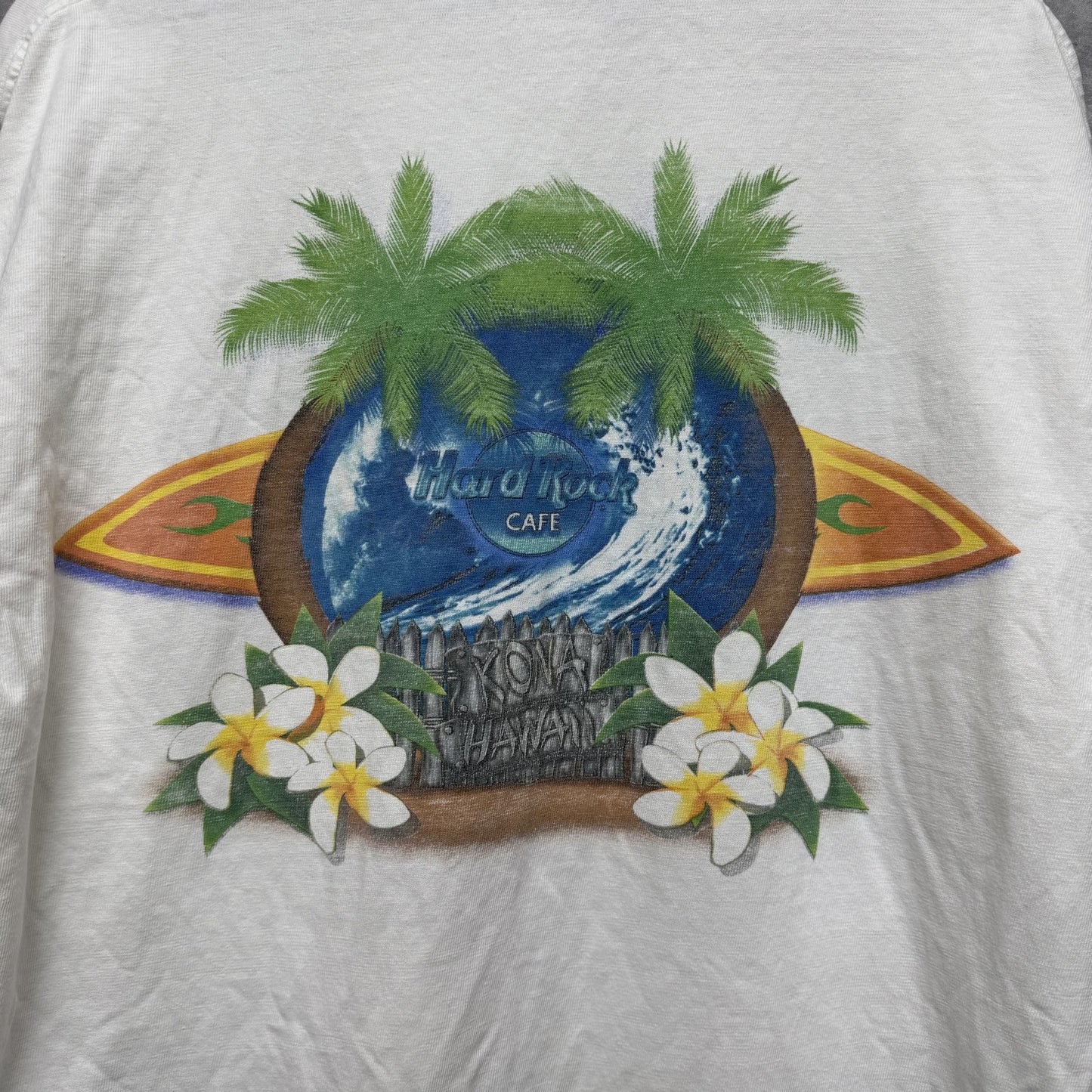 90s vintage 古着　ビンテージ　ハードロック　HardRock 胸元　バックプリント　アメカジ　ホワイト