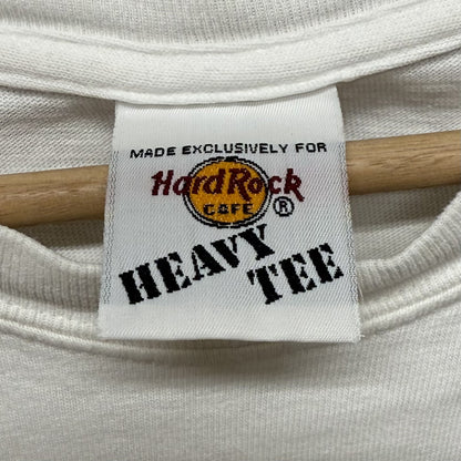 90s vintage 古着　ビンテージ　ハードロック　HardRock 胸元　バックプリント　アメカジ　ホワイト