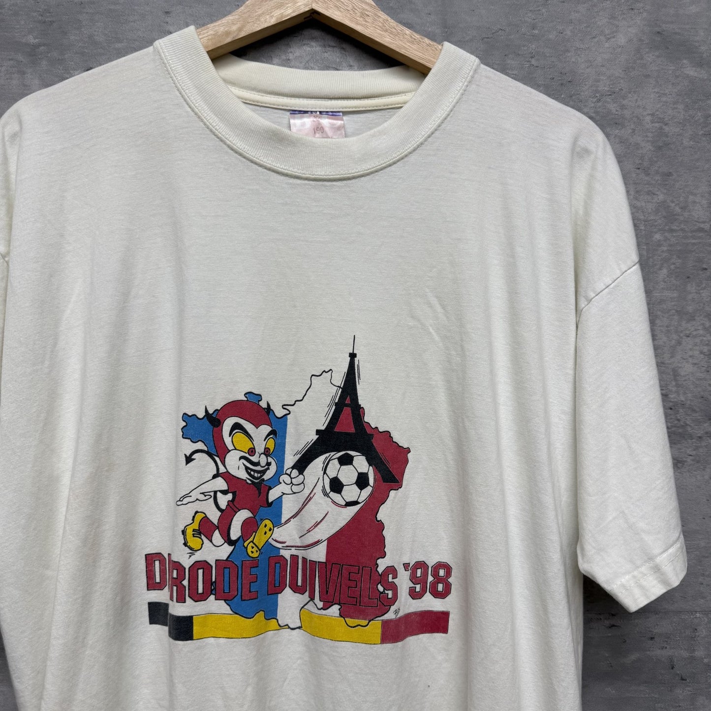 90s vintage 古着　ビンテージ　B&C フロントプリント　シティ　カジュアル　オーバーサイズ　ホワイト