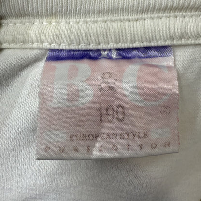 90s vintage 古着　ビンテージ　B&C フロントプリント　シティ　カジュアル　オーバーサイズ　ホワイト