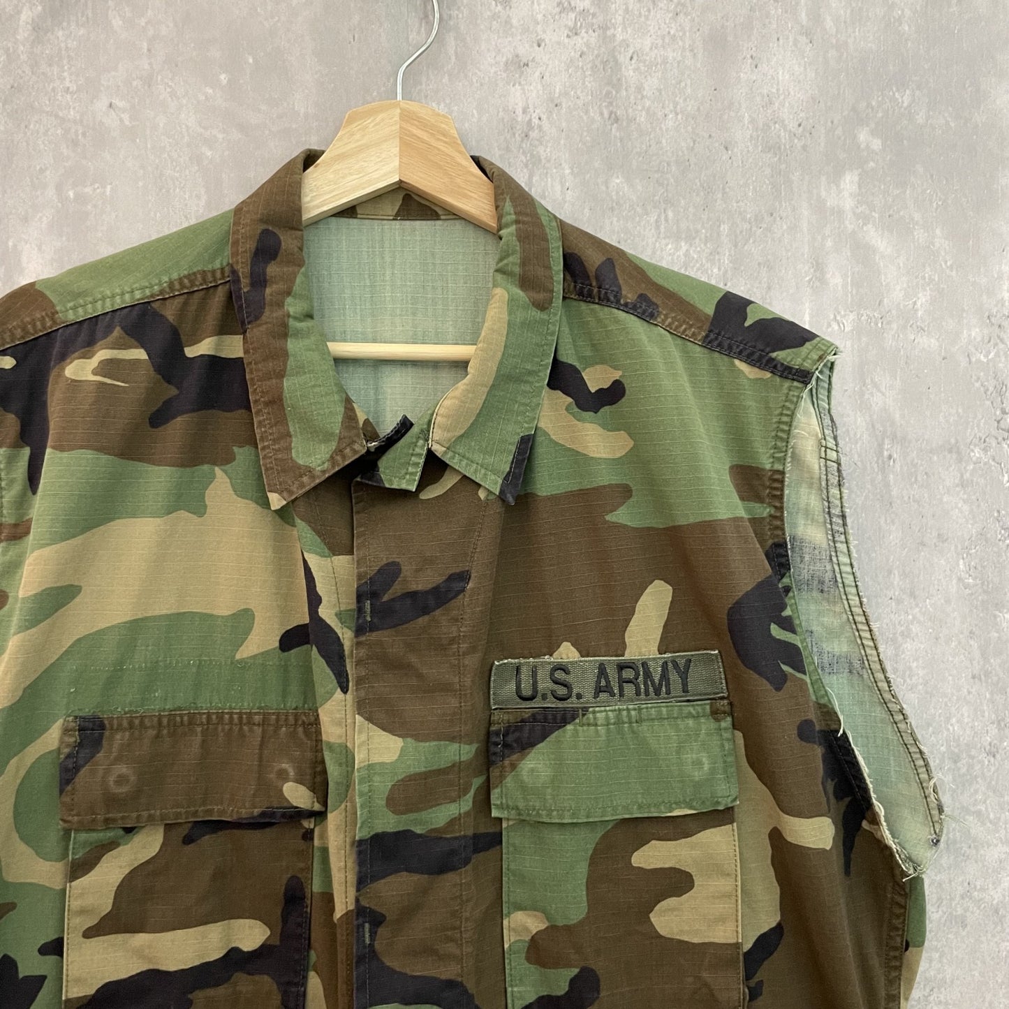 00s vintage 古着　ビンテージ　U.S.ARMY アメリカ軍　フィールジャケット　切りっぱなし　カットオフ　カモ柄