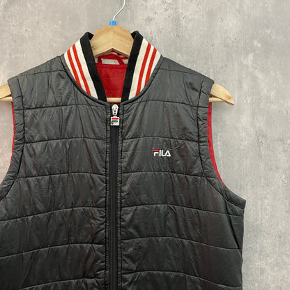 00s vintage 古着　ビンテージ　フィラ　FILA ナイロンベスト　ライトダウンベスト　フルジップ　リブライン　