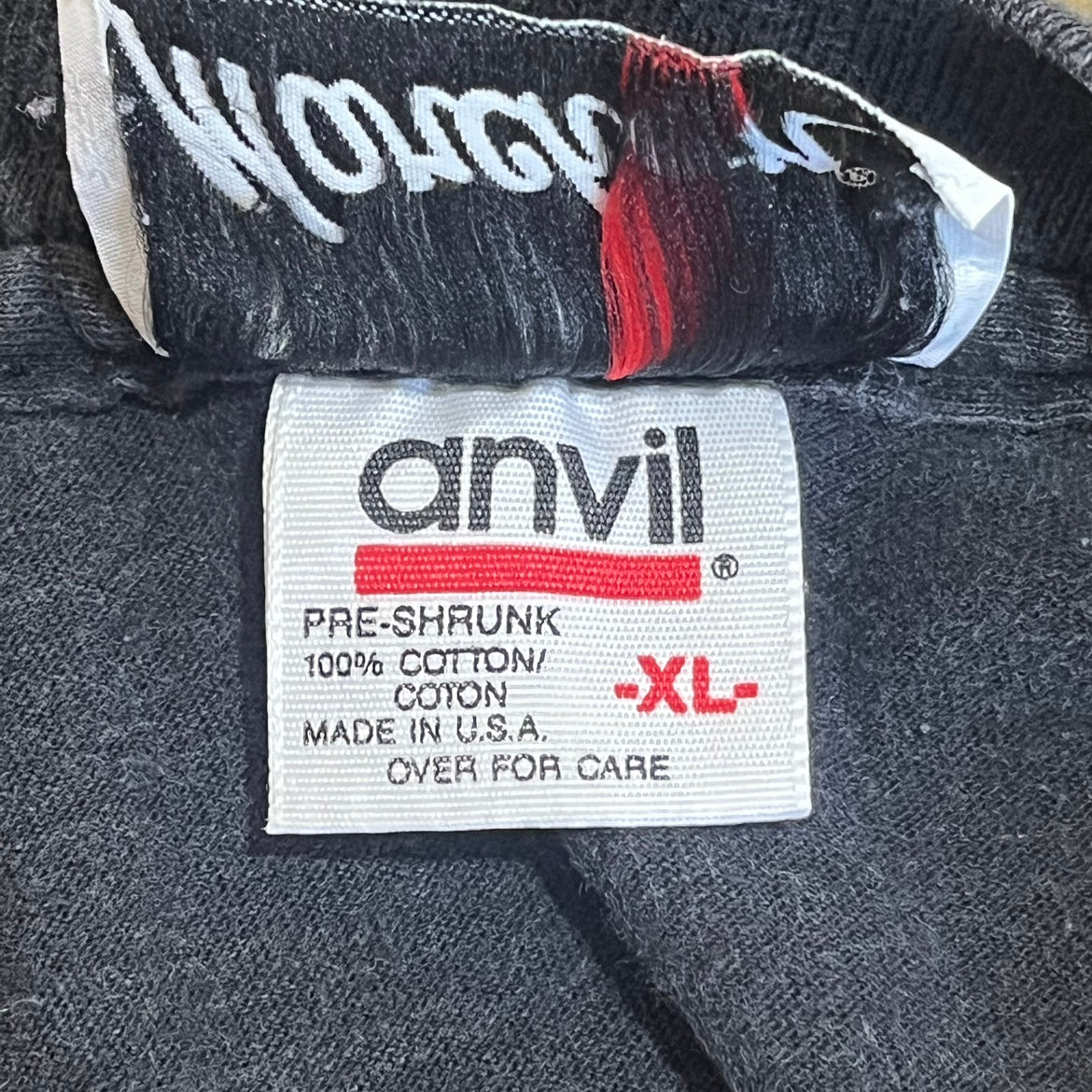 90s USA製 anvil Marcolin Eyewear Tシャツ 半袖 マルコリン アンビル 眼鏡 刺繍 古着 ビンテージ ブラック XL made in usa