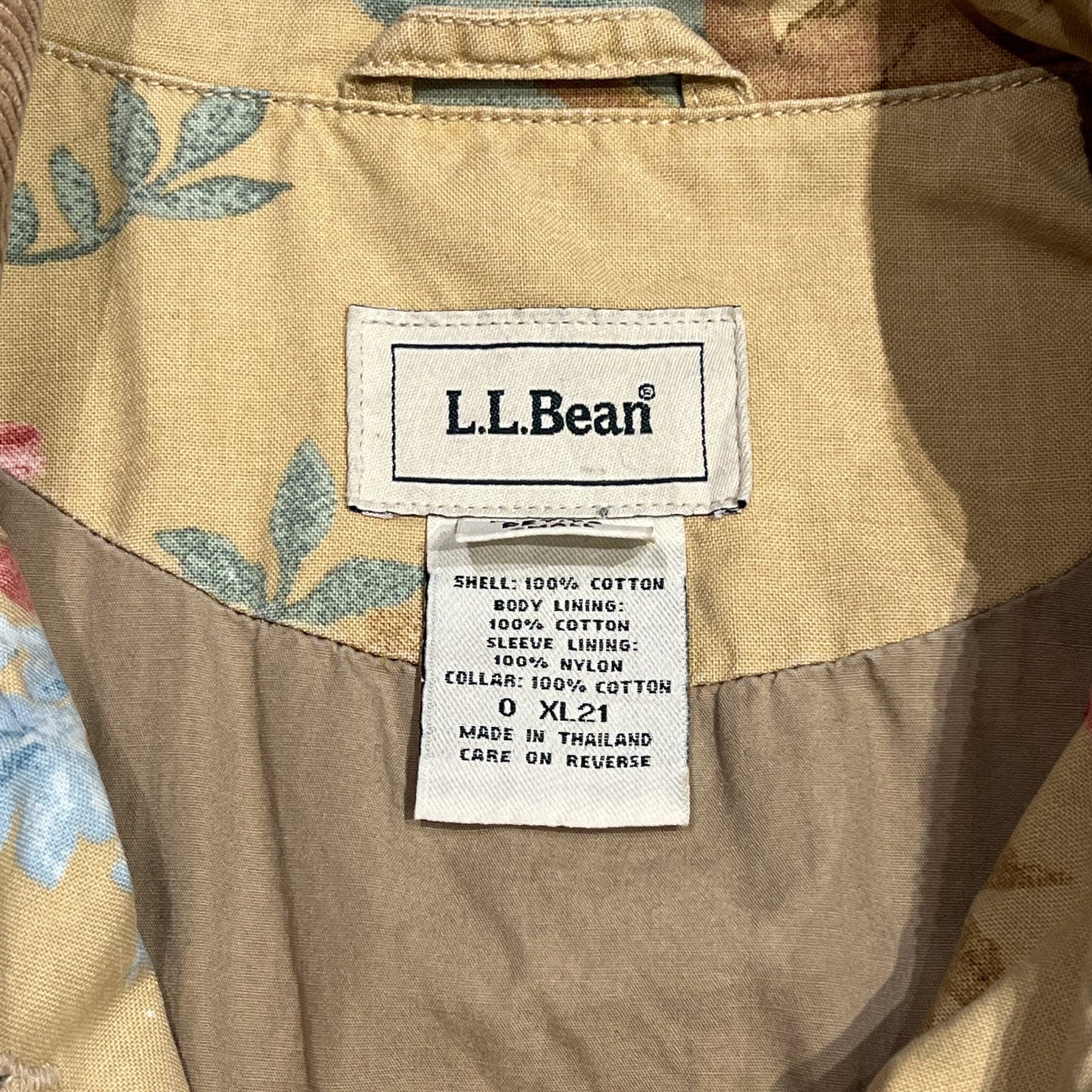 00s L.L.Bean 花柄　コーデュロイカラーハンティングジャケット　レディース