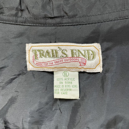 90s TRAIL'SEND シャモアシャツ 黒 vintage 古着 ビンテージ ブラック XLサイズ