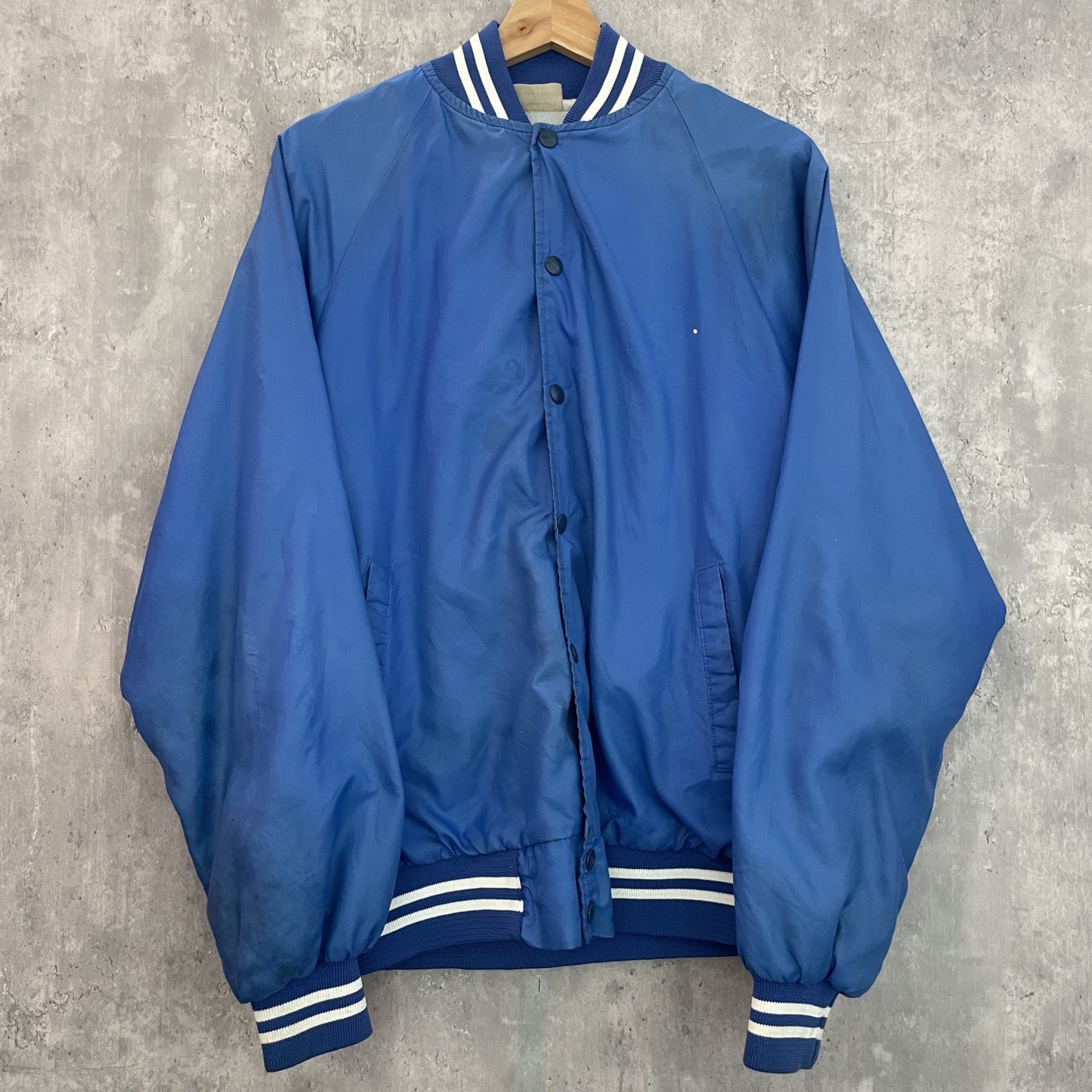 80s vintage 古着　ビンテージ　USA製　AUBURN 無地　スタジャン　スナップボタン　ラグラン　アメカジ　単色