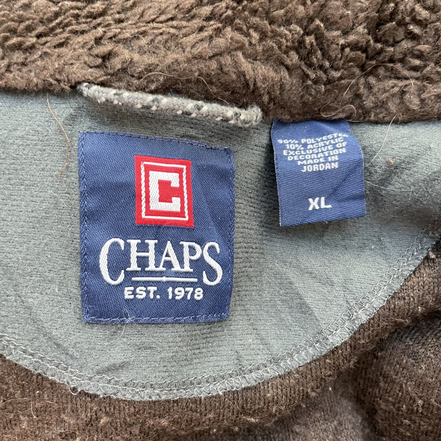 00s vintage CHAPS チャップス フリースジャケット　ボアジャケット　ブラウン　フルジップ　ビンテージ　古着　ストリート　