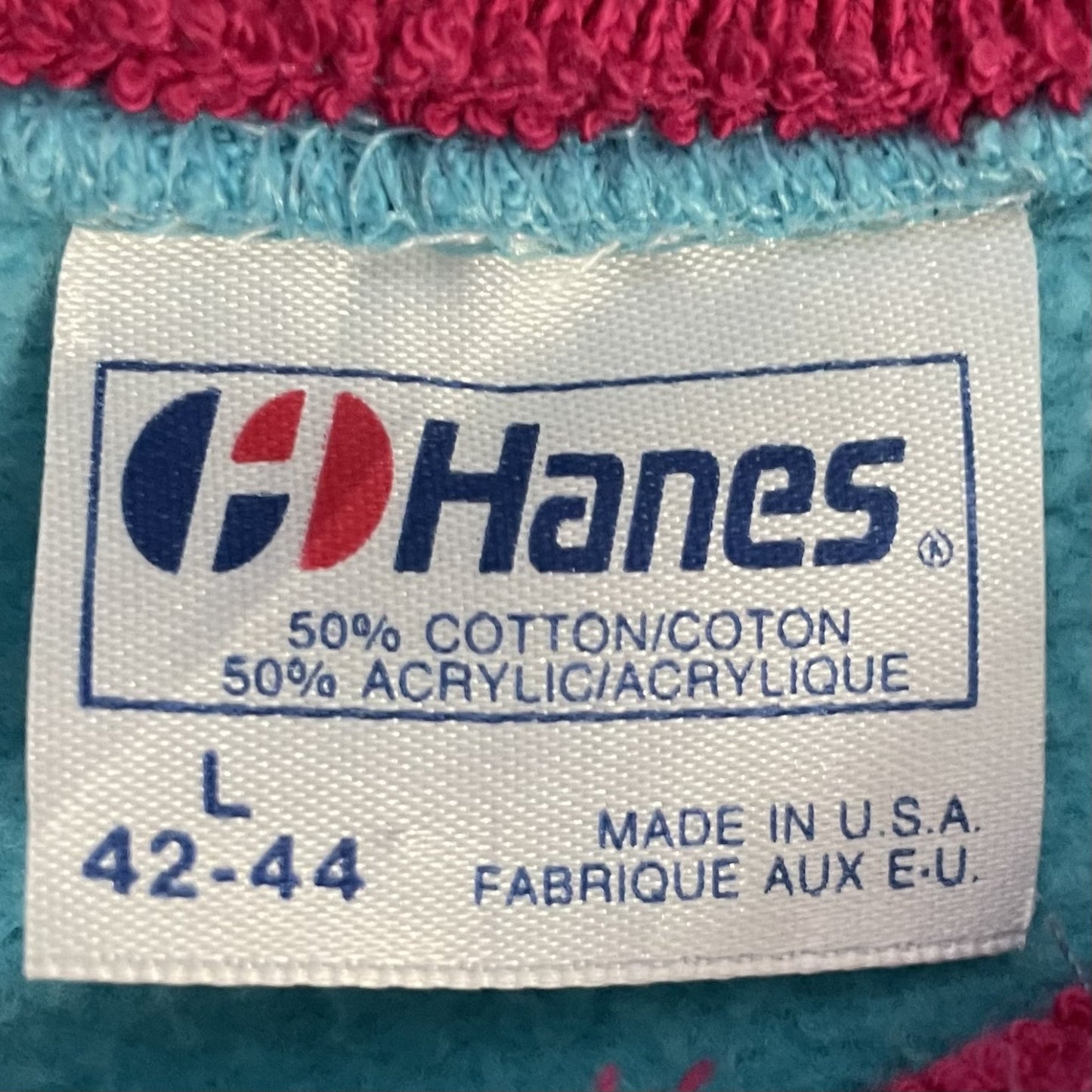 90s vintage 古着　ビンテージ ヘインズ　Hanes スウェット　トレーナー　刺繍　襟付き　USA製