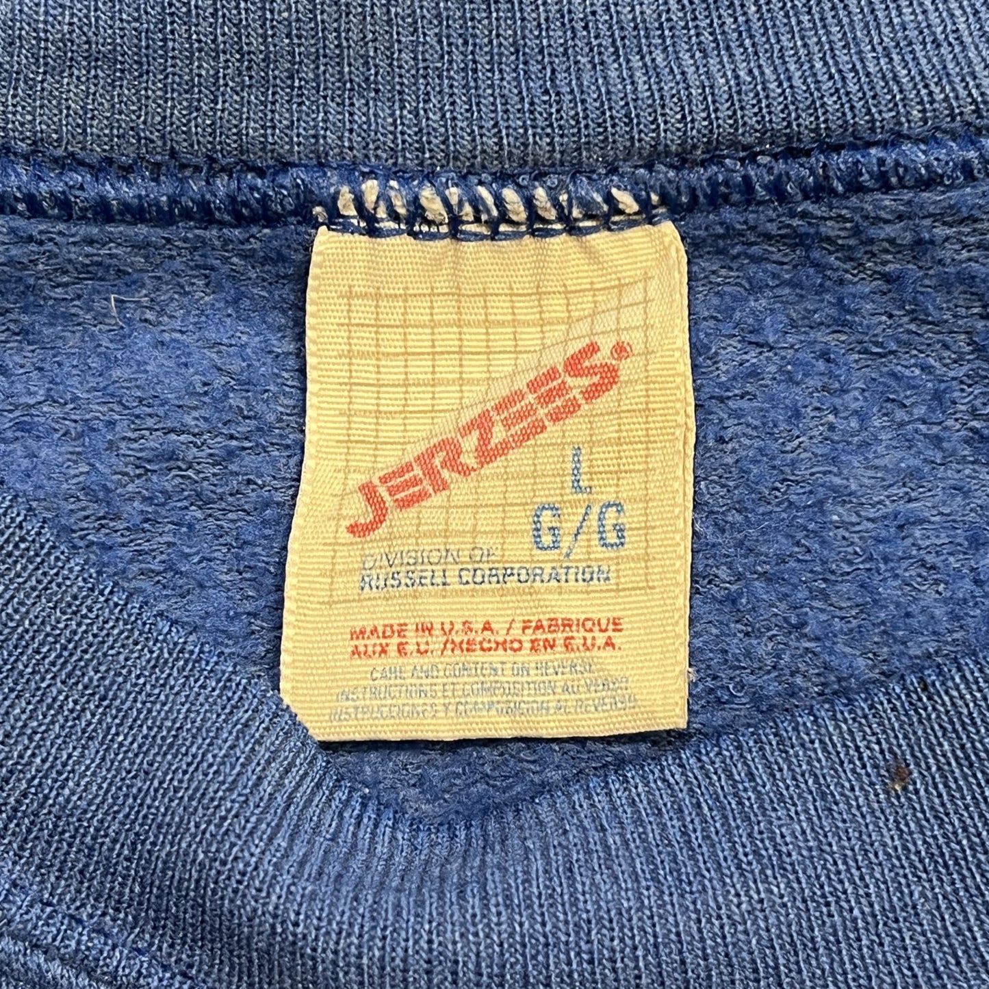 90s　Jerzees USA製 無地スウェット　ブルー　L