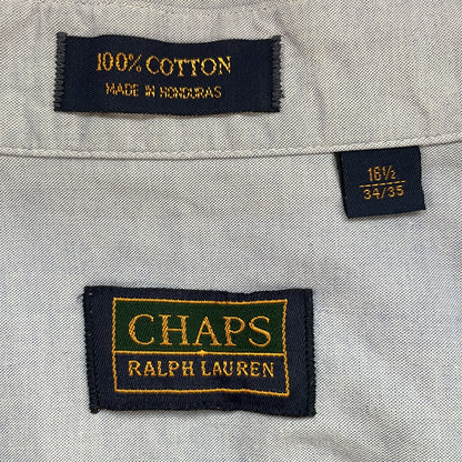 90s vintage 古着　ビンテージ　チャップス　CHAPS 長袖シャツ ダウンボタン　ワンポイント刺繍　ロングスリーブ　ラルフローレン