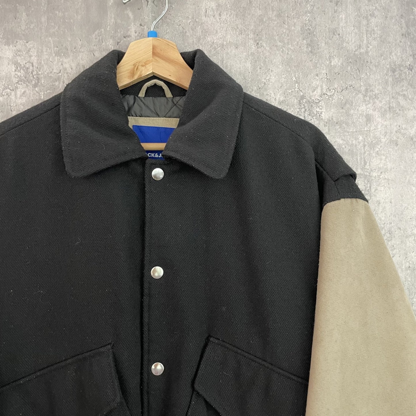 00s vintage 古着　ビンテージ　スタジャン　JACK&JONES 裏地キルティング　ストリート　スナップボタン