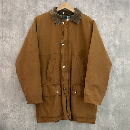 90s vintage 古着　ビンテージ　QUALITY Country 襟コーデュロイ　裏地チェック　イングランド製