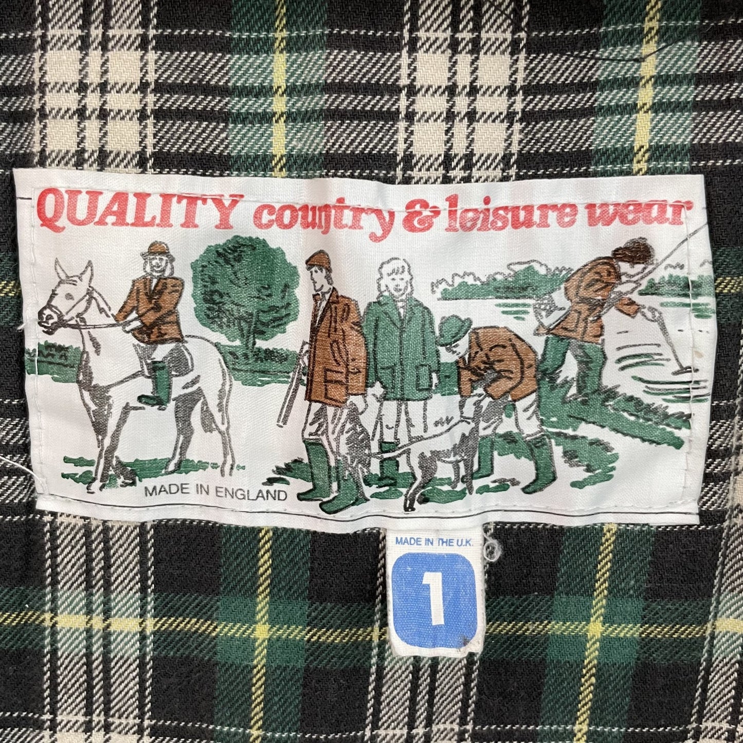 90s vintage 古着　ビンテージ　QUALITY Country 襟コーデュロイ　裏地チェック　イングランド製