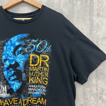 DELTA キング牧師 ビッグプリント Dr. Martin Luther King 名言　50th 半袖 Tシャツ 古着 ビンテージ ブラック XL