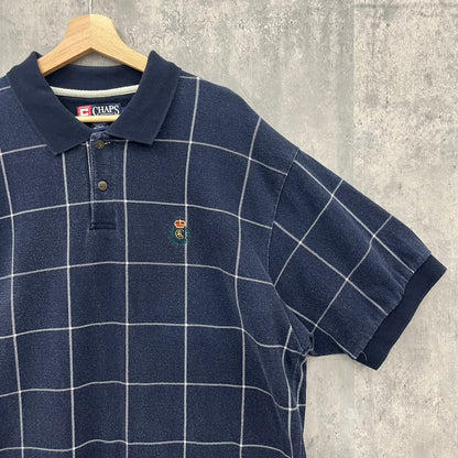 90s CHAPS Ralph Lauren ポロシャツ チャップス ラルフローレン 半袖 チェック 90年代 古着 ビンテージ XL