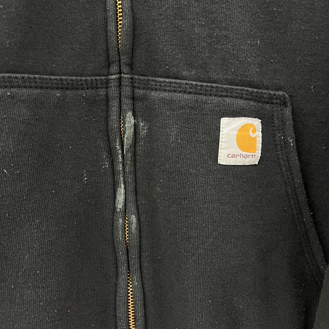 Carhartt カーハート ジップアップパーカー スウェット 長袖 古着 ビンテージ 2XL ブラック