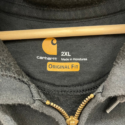 Carhartt カーハート ジップアップパーカー スウェット 長袖 古着 ビンテージ 2XL ブラック