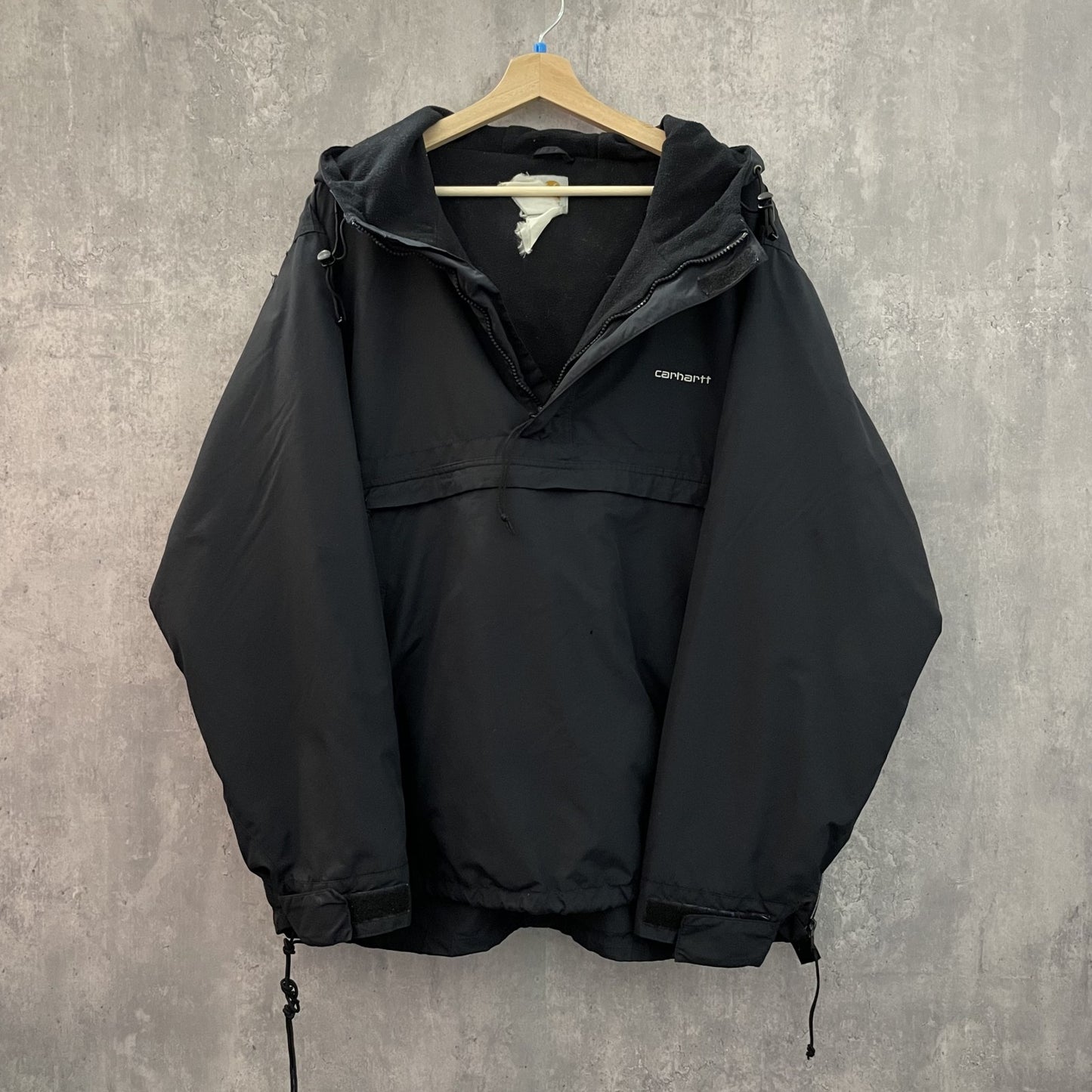 00s vintage 古着　ビンテージ　カーハート　Carhartt 　アノラックパーカー　裏地フリース　スケーター　ストリート　ハーフジップ