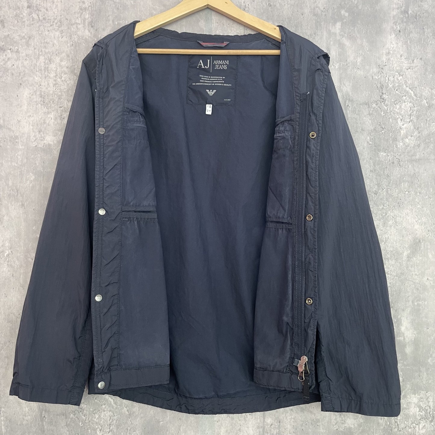 00s vintage 古着　ビンテージ　ARMANIJEANS アルマーニジーンズ　ナイロンジャケット　ブラック　Sサイズ