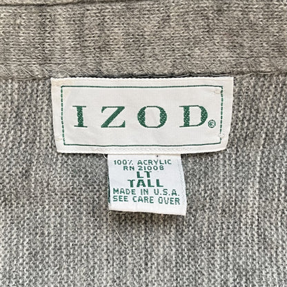 90s vintage 古着　IZOD 　アイゾッド　ビンテージ　カーディガン　USA製　刺繍ロゴ　アクリル　ニット