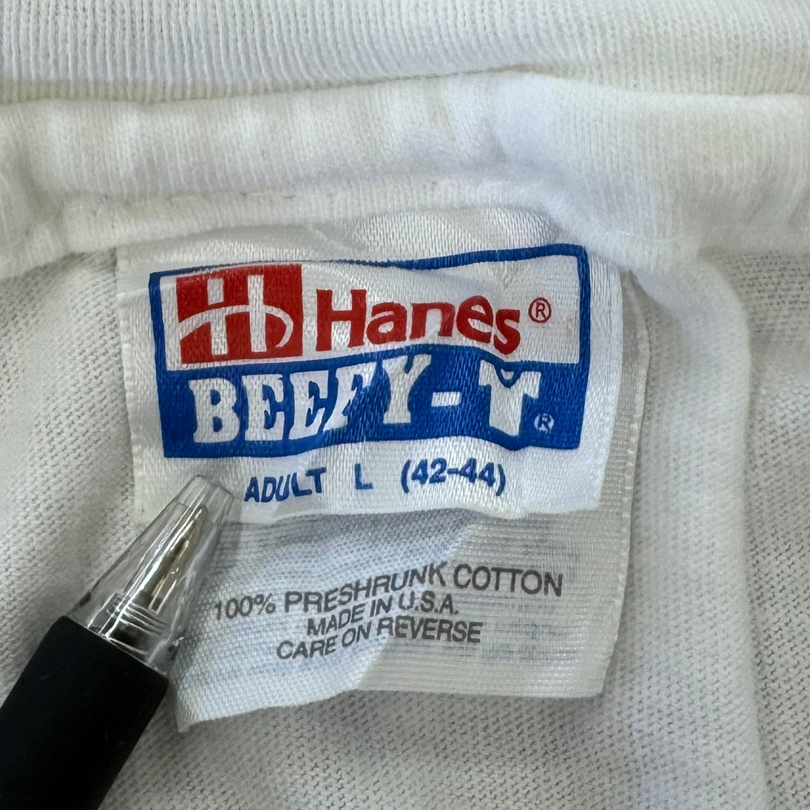 90s HANES ビックロゴ半袖Tシャツ ビンテージ シングルステッチ Lサイズ 古着