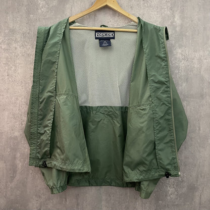 90s vintage 古着　ビンテージ　ランズエンド　LANDS END ナイロンジャケット　フルジップ　ドローコード　テック