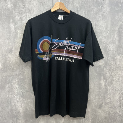 90s プリント半袖Ｔシャツ ヨット カルフォルニア シングルステッチ ヴィンテージ Lサイズ