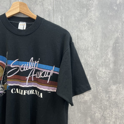 90s プリント半袖Ｔシャツ ヨット カルフォルニア シングルステッチ ヴィンテージ Lサイズ