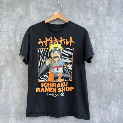 NARUTO ナルト 一楽ラーメンショップ うずまきナルト 半袖Tシャツ Mサイズ アニメTシャツ