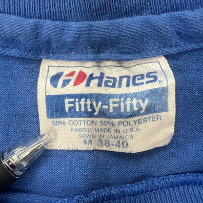 80s アメリカ製 狼 ビックプリント 半袖Ｔシャツ Hanes ヴィンテージ Mサイズ 古着