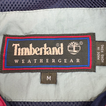 Timberland ティンバーランド 刺繍ロゴ ドローコード 香港製 紺色 赤色 Mサイズ ナイロン