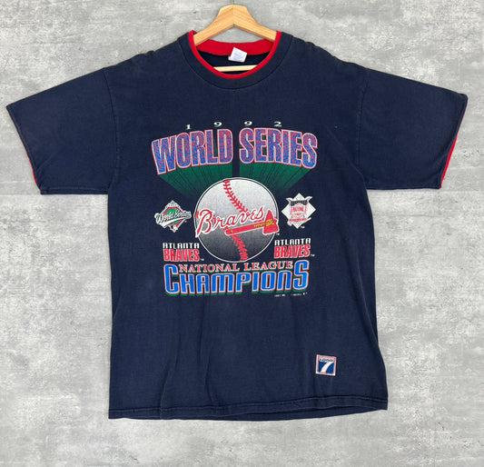 90年代 WORLD SERIES メジャーリーグ アトランタブレーブス USA製 コットン100 サイズXL