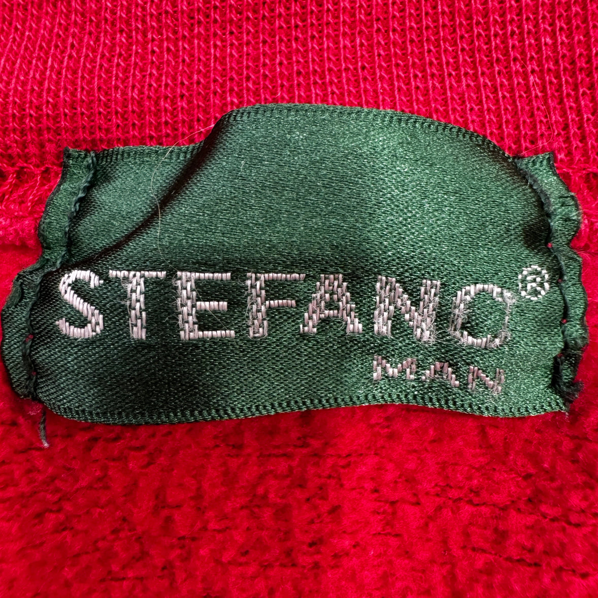 STEFANO ステファノ スウェット トレーナ 刺繍ロゴ 赤紺 サイズM 台湾製 ポリエステル