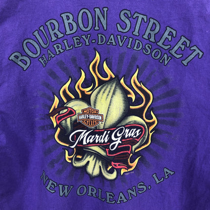 2010年-2011年 HARLEY-DAVIDSON ハーレーダヴィットソン Hanes ヘインズ BEEFY-T ビーフィーT  Mardi Gras マルディグラ Tシャツ 半袖 カットソー プリントTシャツ