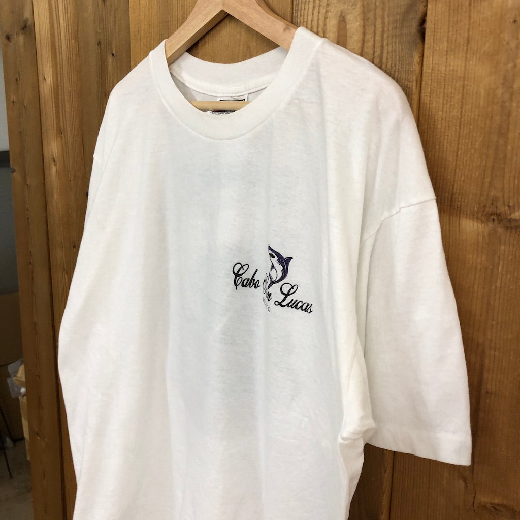 00s vintage trueno トレノ SUPER SUPECIAL 2000 スーパースペシャル Cabo San Lucas カボサンルカス サメ シャーク プリントTシャツ 半袖 カットソー ホワイト