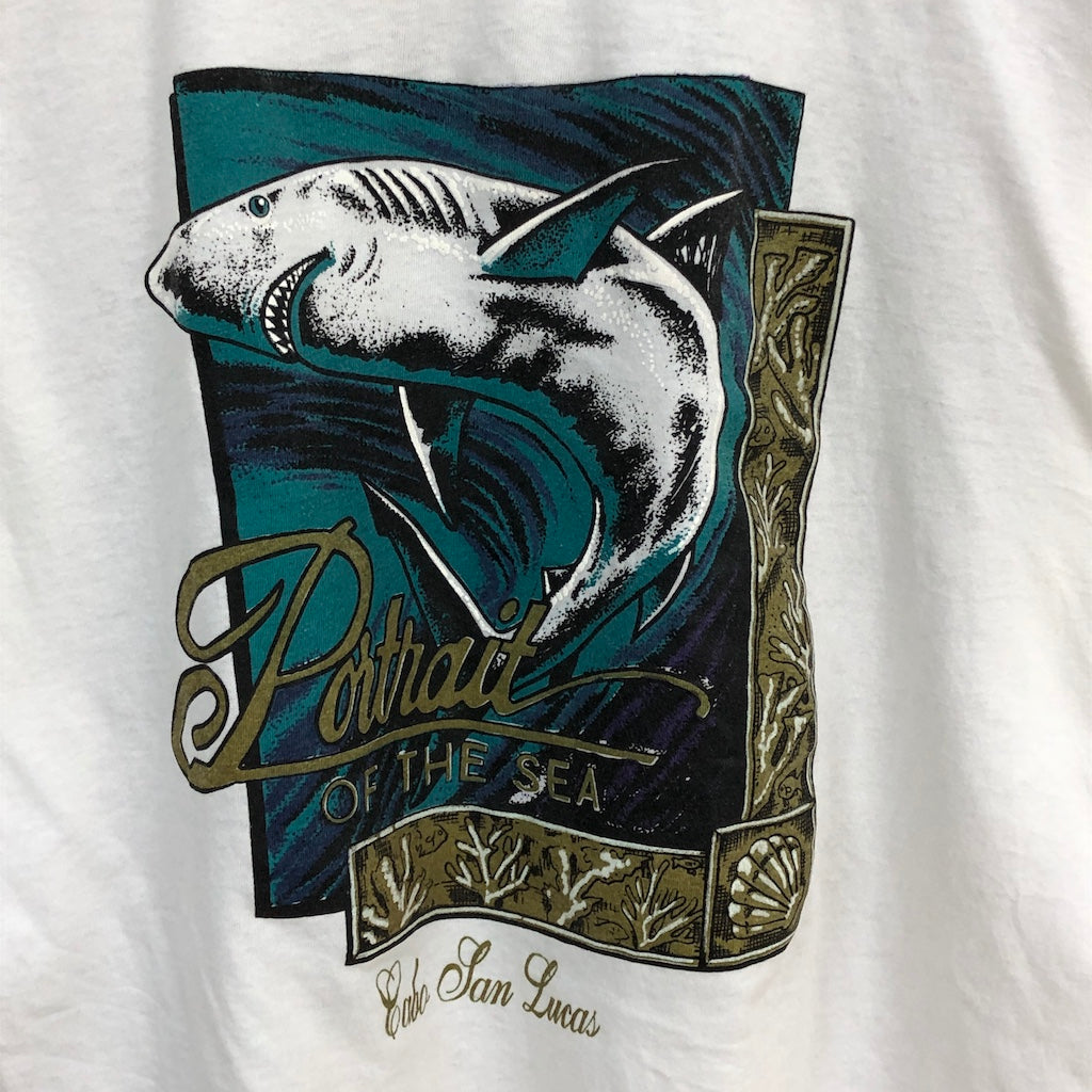 00s vintage trueno トレノ SUPER SUPECIAL 2000 スーパースペシャル Cabo San Lucas カボサンルカス サメ シャーク プリントTシャツ 半袖 カットソー ホワイト